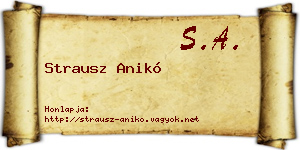 Strausz Anikó névjegykártya